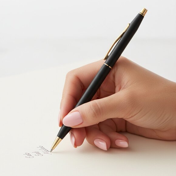 Cross Century Classic Black Ballpoint Pen Black Gold Office Weighted Iconic - Picture 1 of 8